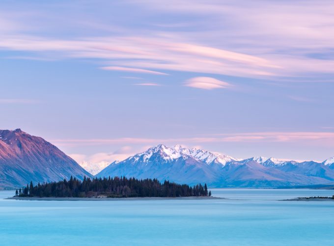 Wallpaper Lake Tekapo, New Zealand, mountains, sky clouds, 8k, Travel 810256336
